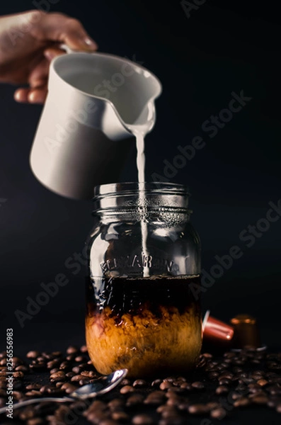 Obraz Coffee in mason jar