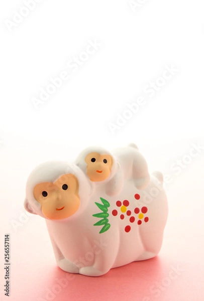 Fototapeta 猿 申年 干支 サル 年賀素材