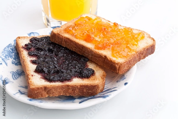 Obraz two toasts with jam