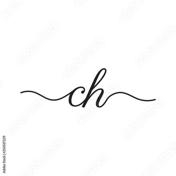 Fototapeta initials handwriting letters vector logo