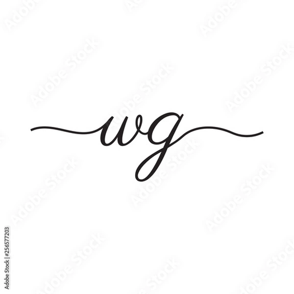 Obraz initials handwriting letters vector logo
