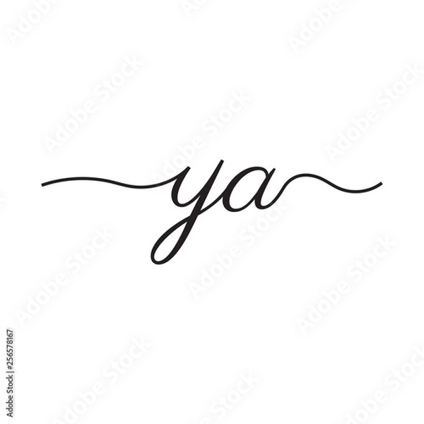 Obraz initials handwriting letters vector logo