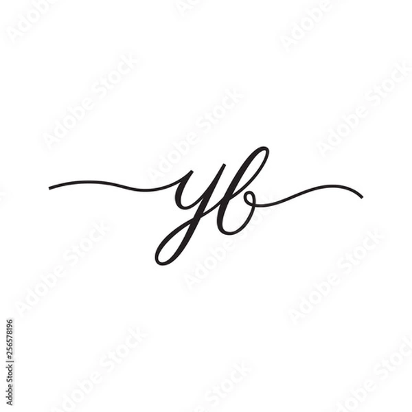 Fototapeta initials handwriting letters vector logo