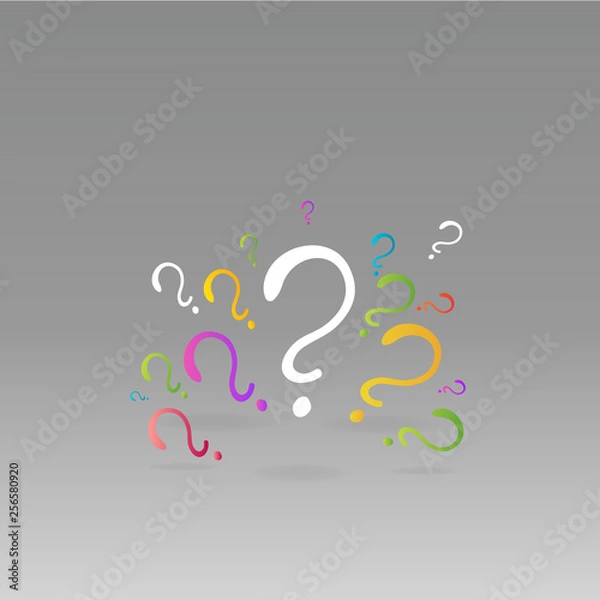 Fototapeta Question signs colorful vector illustration