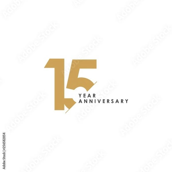 Fototapeta 15 Year Anniversary Vector Template Design Illustration