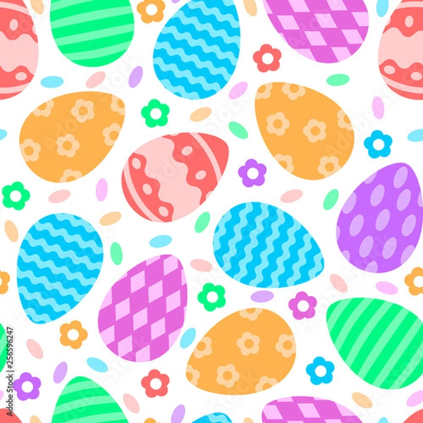 Fototapeta Easter eggs seamless pattern. Vector illustration