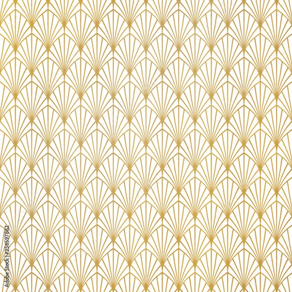 Fototapeta Abstract gold art deco pattern luxury design background. You can use for premium background, ad, poster, cover design, presentation.