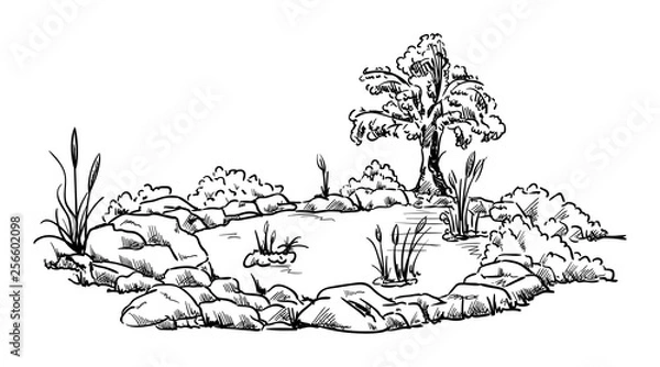 Obraz small garden pond