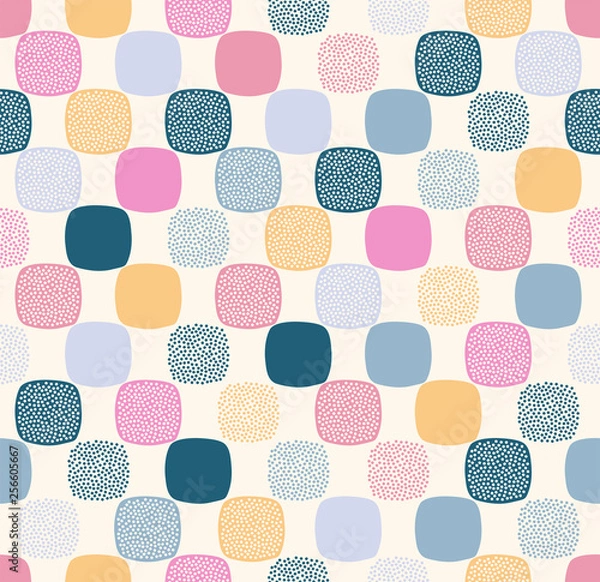 Obraz Seamless creative stylish doodle dots playful pattern - Vector