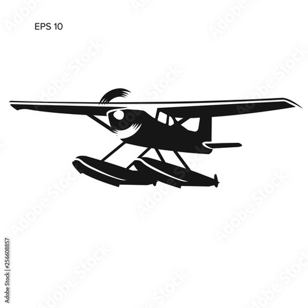 Fototapeta Small seaplane isolated vector illustration