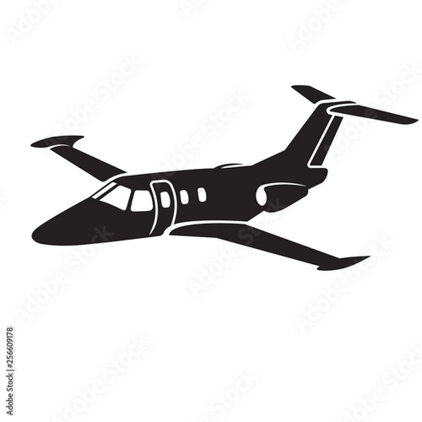 Obraz Private jet vector icon. Business jet illustration flat design.