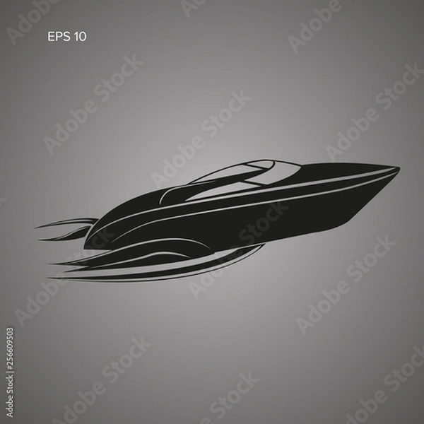 Obraz Speedboat isolated icon. Luxury boat vector. Streamline