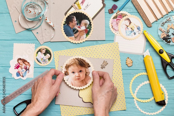 Fototapeta process of creating a childrens album