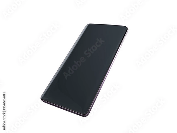 Fototapeta Modern full screen smart phone 3d render on white no shadow