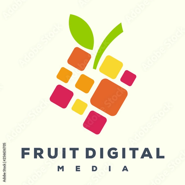 Fototapeta fruit digital logo