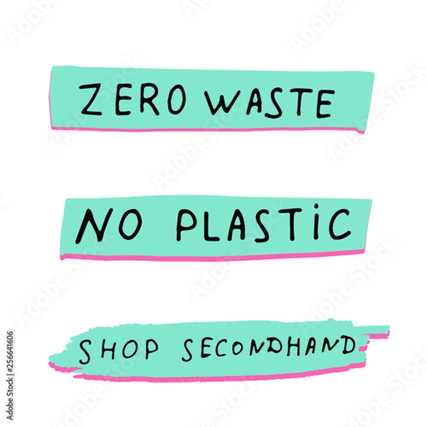 Fototapeta Calling for consumption and reduced waste. vector illustration