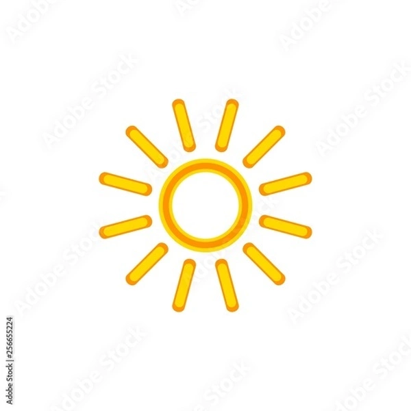 Obraz Sun vector icon. Sun line icon on white background