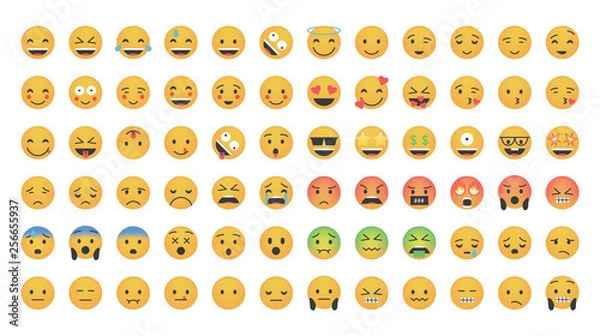 Fototapeta Big set of emoticon vector