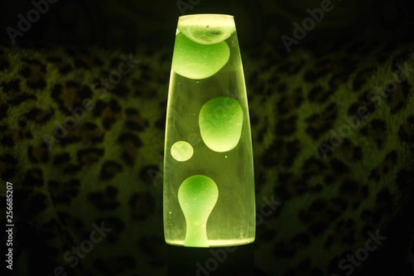 Obraz lava lamp make green bubbles in dark