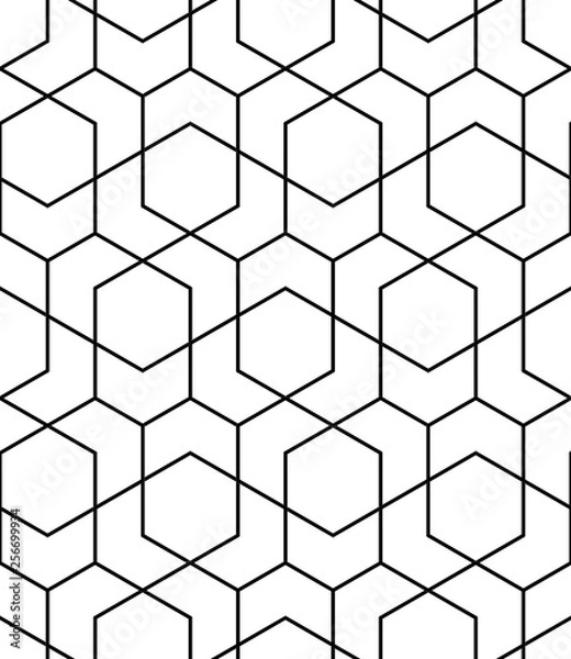 Fototapeta Vector seamless texture. Modern geometric background. Grid with thin broken lines.