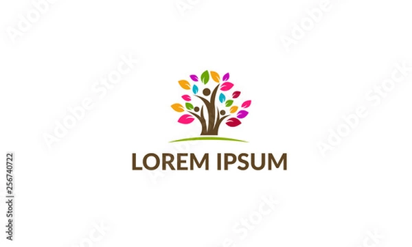 Obraz Creative people tree logo