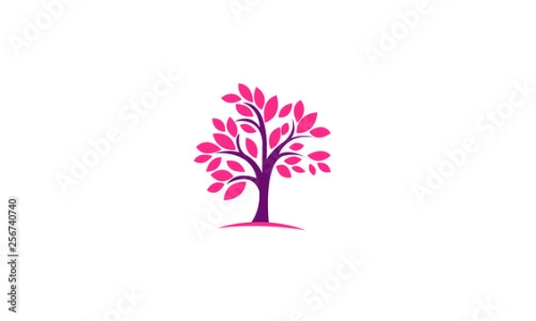 Obraz Creative pink tree logo