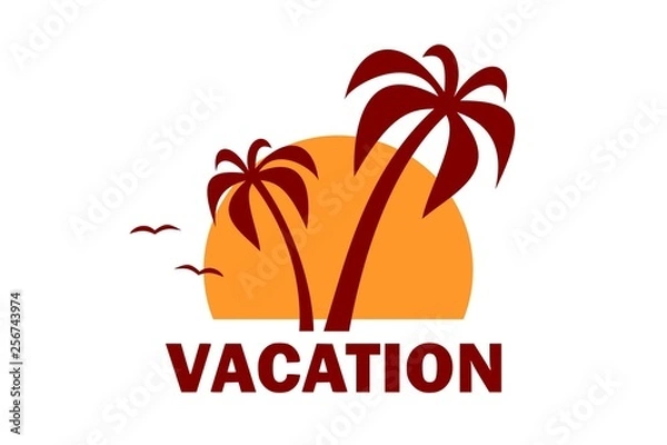 Obraz Sun and Palm Trees Vacation Paradise