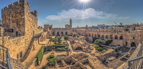 Obraz Jerusalem - October 03, 2018: The ancient Tower of David in the old City of Jerusalem, Israel