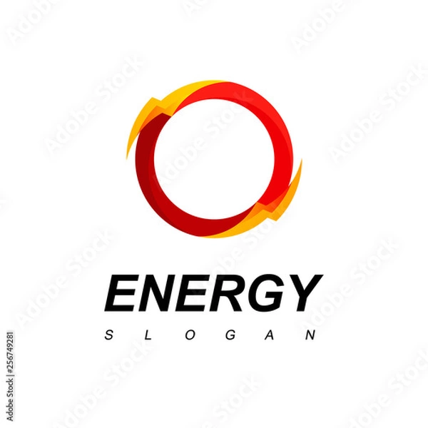 Fototapeta Circle Thunder Bolt, Energy Logo