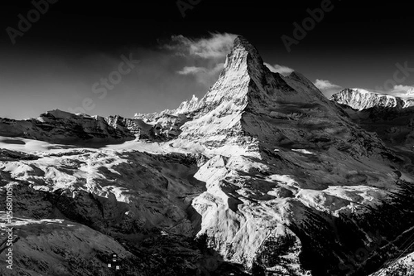 Obraz matterhorn mountain covered by clouds