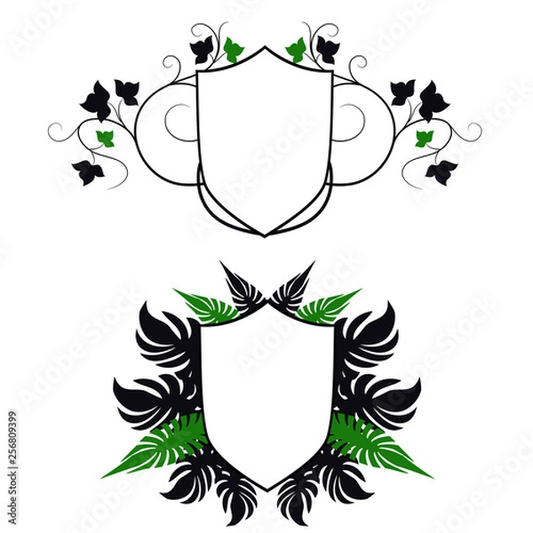 Fototapeta Emblem with floral elements