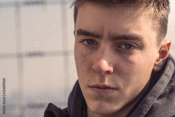 Obraz close up portrait of a young serious man