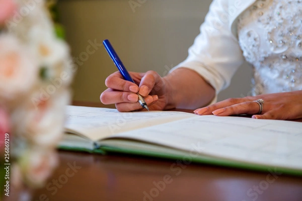 Obraz bride signing