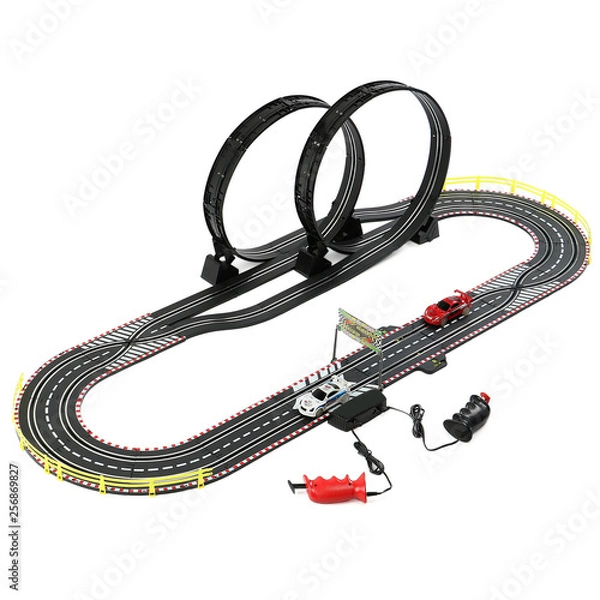 Obraz Toy racing track isolated on the white background