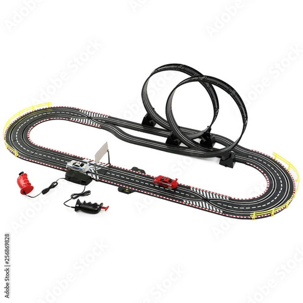 Obraz Toy racing track isolated on the white background