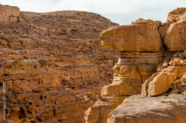 Fototapeta colored canyon with in Egypt Dahab South Sinai