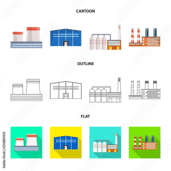 Fototapeta Vector design of production and structure sign. Set of production and technology vector icon for stock.