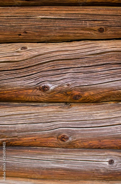 Obraz Background from an old brown logs