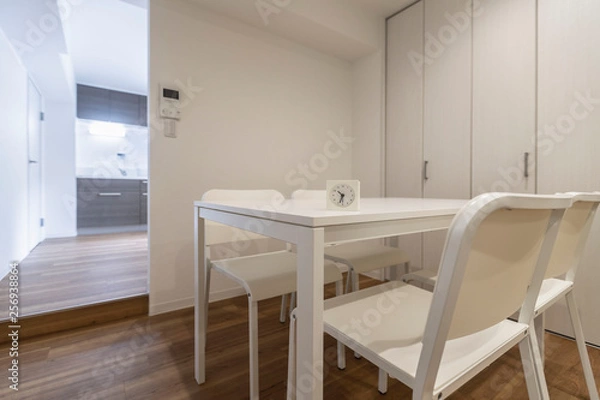 Obraz White dining table in the dining room