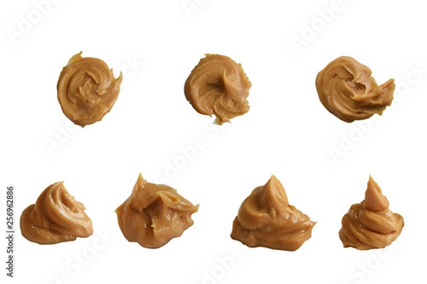 Fototapeta Peanut butter isolated on white background with clipping path.