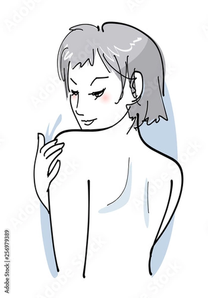 Fototapeta 美肌ケアの女性