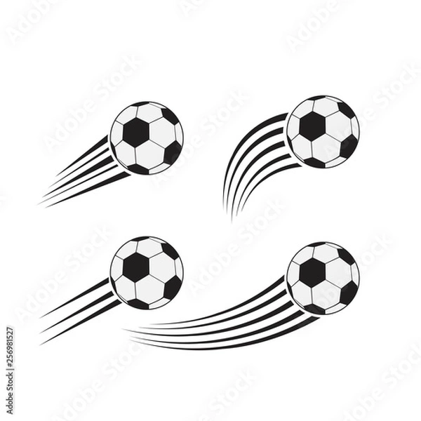 Obraz Flying soccer balls set with