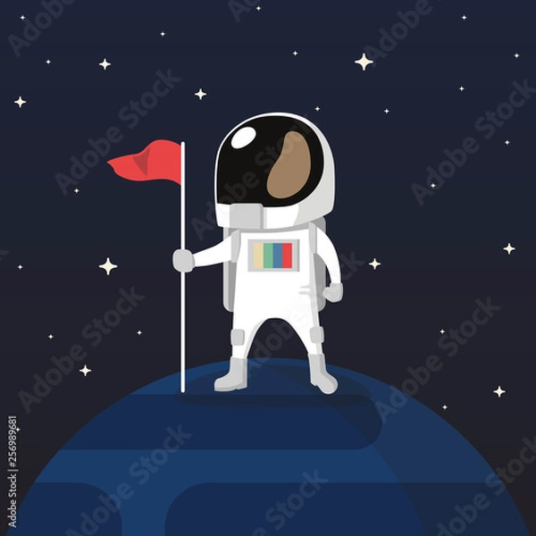 Fototapeta astronaut with planet background vector