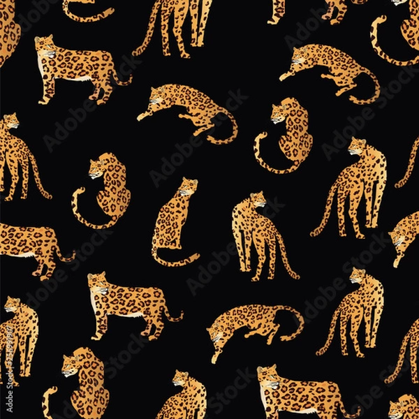 Obraz ilustracja wzór lamparta