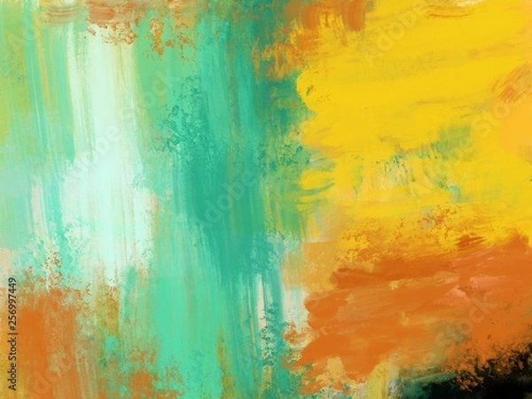 Fototapeta Hand drawn oil painting. Abstract art background. Oil painting on canvas. Color texture. Modern art. Contemporary art.