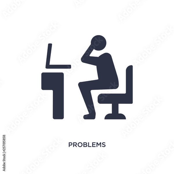 Fototapeta problems icon on white background. Simple element illustration from job resume concept.