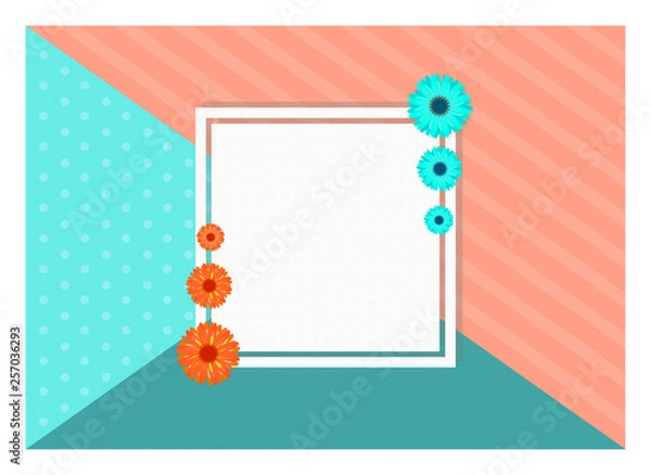 Obraz white frame and flowers