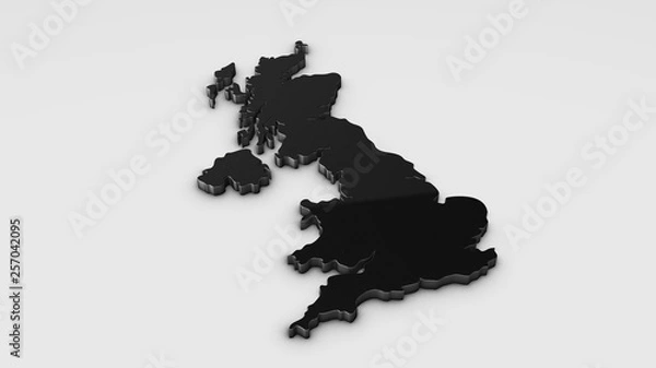 Obraz United Kingdom 3D map illustration.