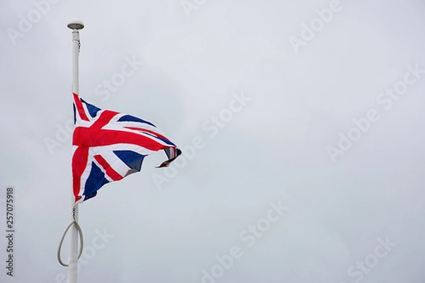 Obraz British flag waving on wind