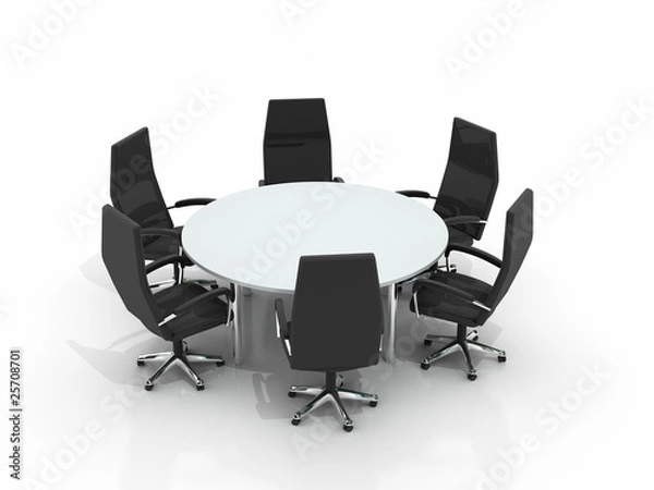 Obraz conference round table and chairs